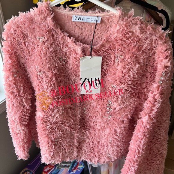 BLOGGERS FAV ZARA PINK STRUCTURED FLORAL JACKET - Picture 2 of 4